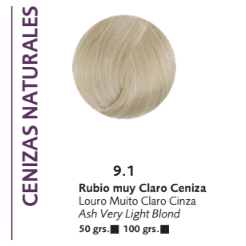 Coloracion Crema Gel Bonmetique n° 9.1 Rubio Muy Claro Ceniza x 100 grs.