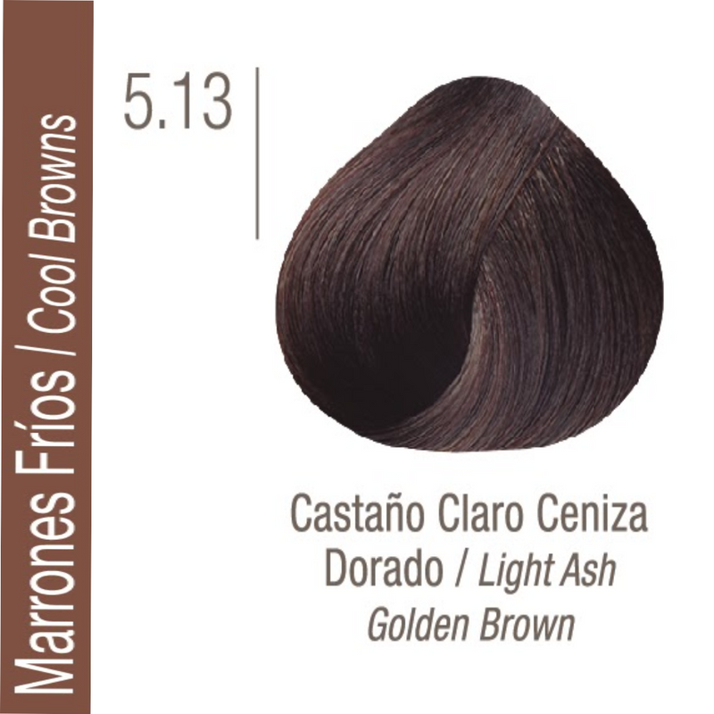 Coloracion Issue Profesional Nº 5.13 Marrones Frios Castaño Claro Ceniza Dorado 70 gr