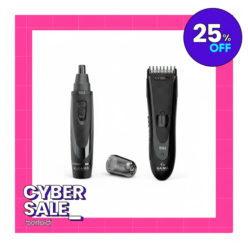 Set Cortapelos + Afeitadora nasal Black Titanium T744 GAMA