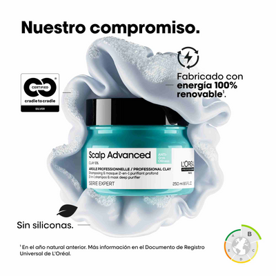 Mascarilla Scalp Advanced: Arcilla purificadora 2 en 1 Loreal