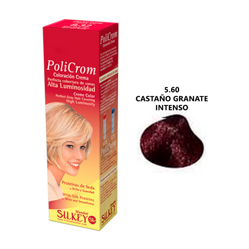 Coloración Silkey Policrom 5.60 Castaño Granate Intenso 47g