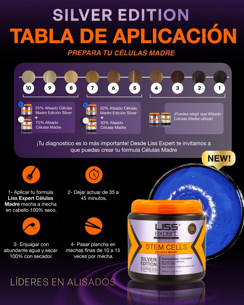 Alisado Células Madre Silver Edition Liss Expert 1000ml