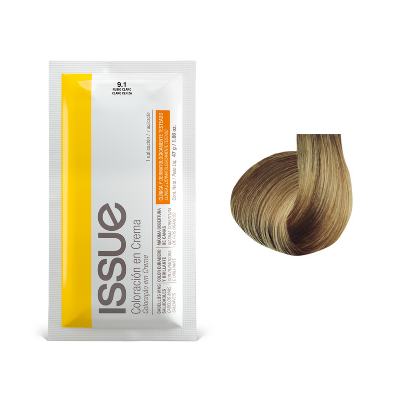 Coloracion Issue Sachet  N°9.1 Rubio Claro Claro Ceniza 47 gr
