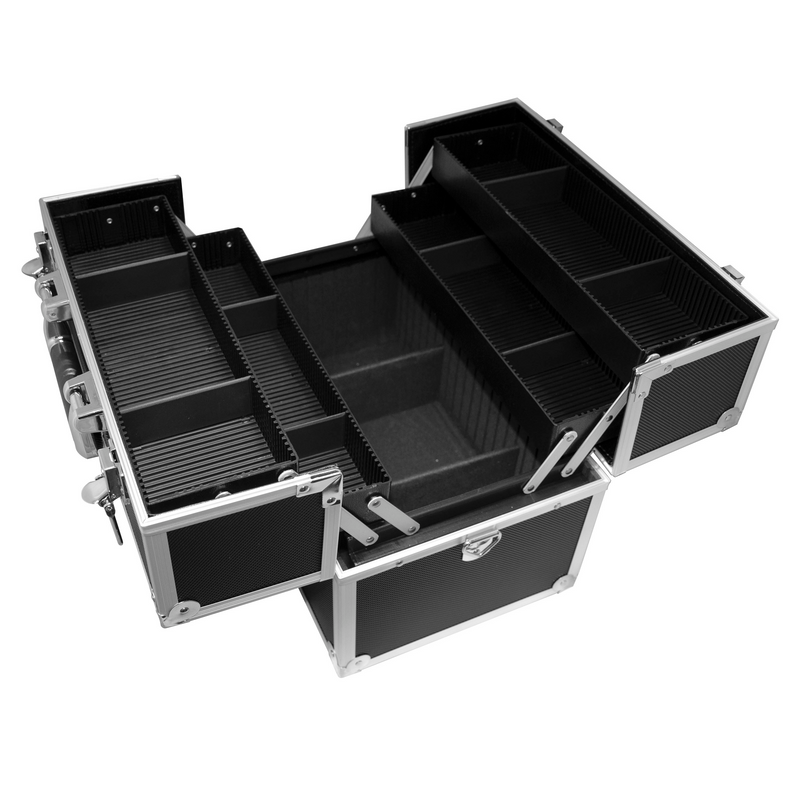 Maletín Porta Maquillaje Profesional Cuatro Bandejas M129 Negro