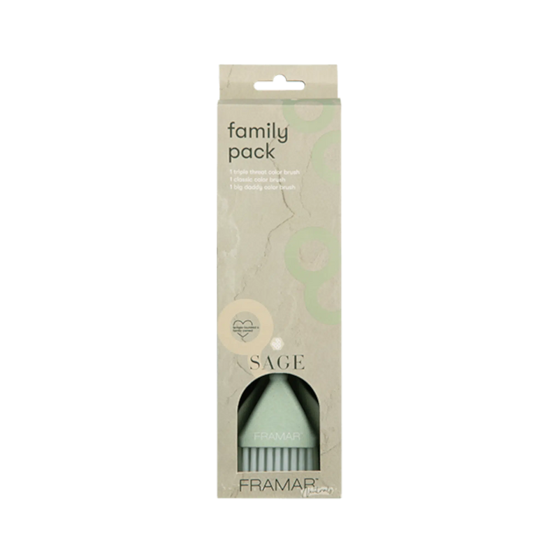 Juego de 3 pinceles familiares Framar color salvia