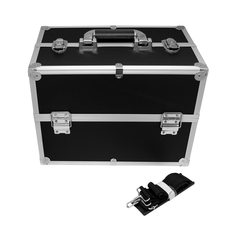 Maletín Porta Maquillaje Profesional Cuatro Bandejas M129 Negro