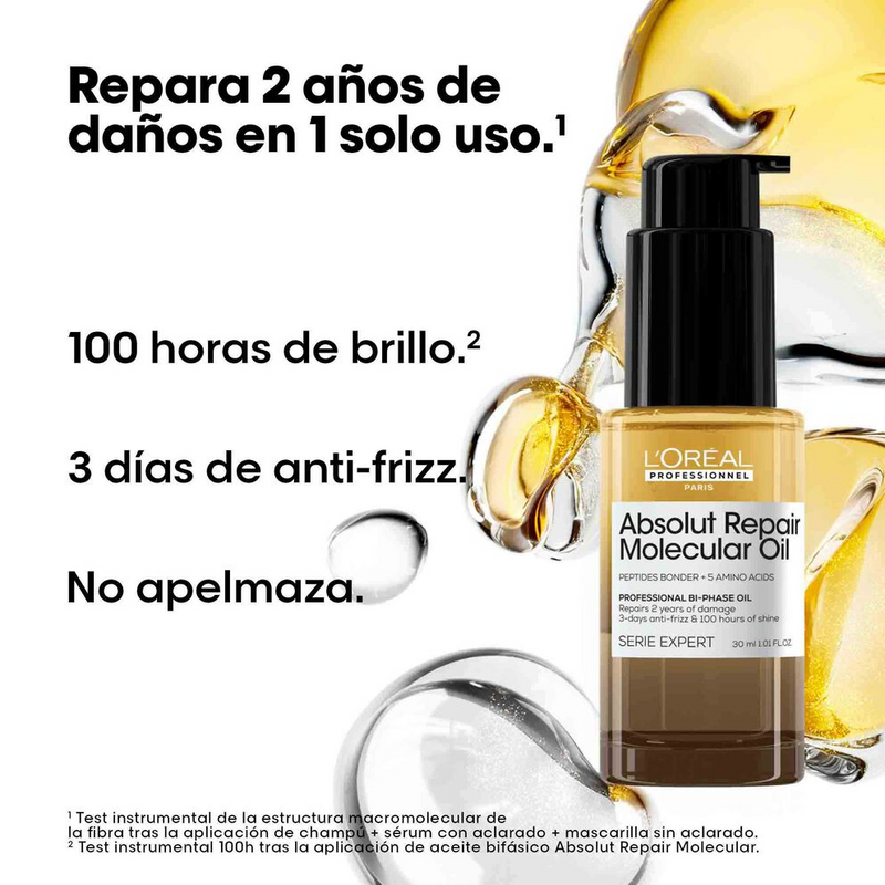 Aceite Absolut Repair Molecular Oil Capilar Loreal X 90ml