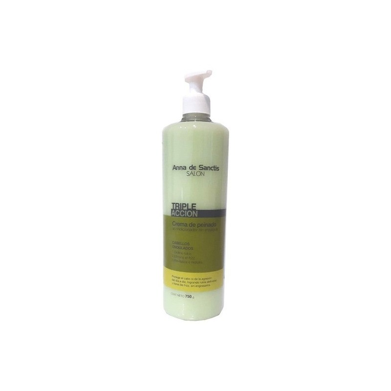 Crema Peinar Triple Acción Sin Enjuague Anti Frizz 750 Gr