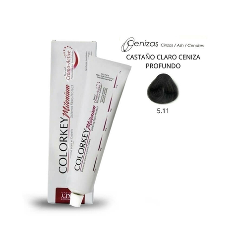 Coloracion Colorkey Milenium 5.11 Castaño Claro Ceniza Profundo 120ml