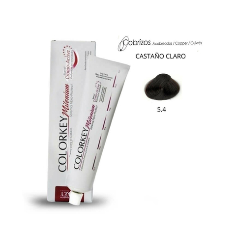 Coloracion Colorkey Milenium 5.4 Castaño Claro Cobrizo 120ml