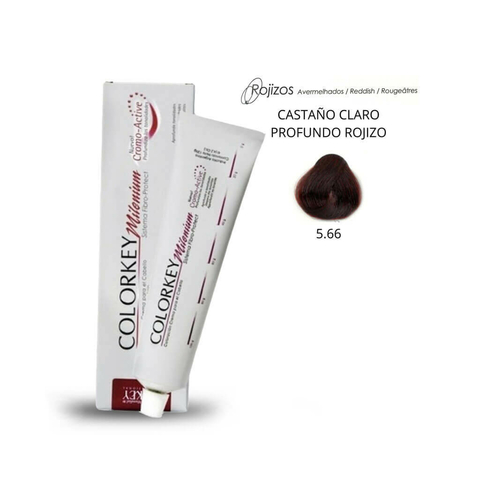 Coloracion Colorkey Milenium 5.66 Castaño Claro Rojizo 120ml