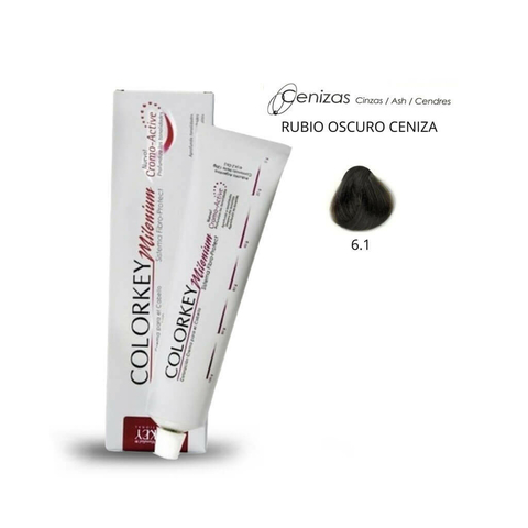 Coloracion Colorkey Milenium 6.1 Rubio Oscuro Ceniza 120ml