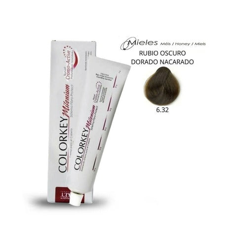 Coloracion Colorkey Milenium 6.32 Rubio Oscuro Dorado Nacarado 120ml