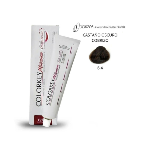 Coloracion Colorkey Milenium 6.4 Rubio Oscuro Cobrizo 120ml