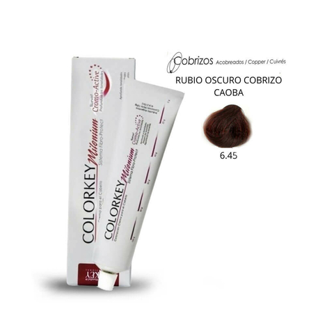 Coloracion Colorkey Milenium 6.45 Rubio Oscuro Cobrizo Caoba 120ml