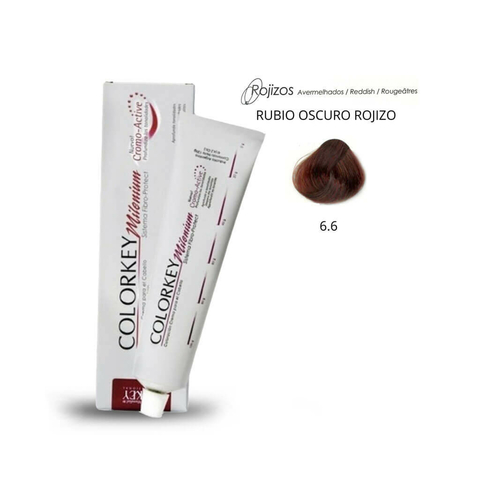 Coloracion Colorkey Milenium 6.6 Rubio Oscuro Cobrizo 120ml