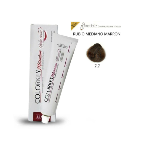 Coloracion Colorkey Milenium 7.7 Rubio Mediano Marrón 120ml