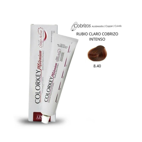 Coloracion Colorkey Milenium 8.40 Rubio Claro Cobrizo Intenso 120ml