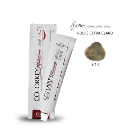 Coloracion Colorkey Milenium 9.14 Rubio Extra Claro Coffe 120ml