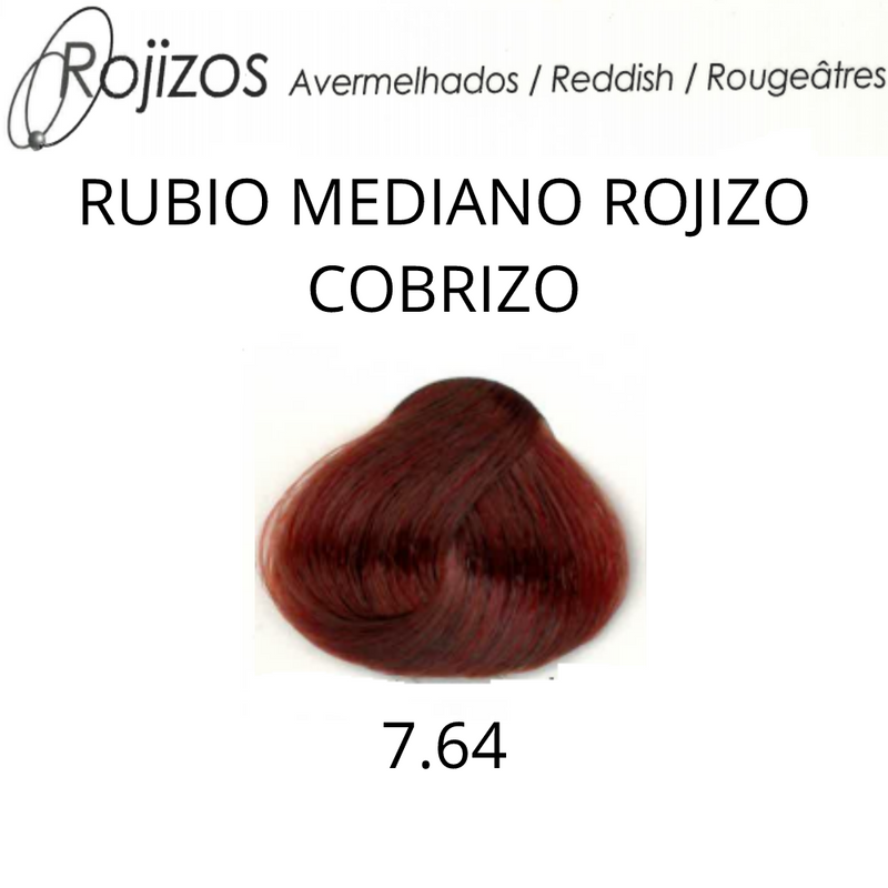 Coloracion Colorkey Milenium 7.64 Rubio Mediano Rojizo Cobrizo 120ml