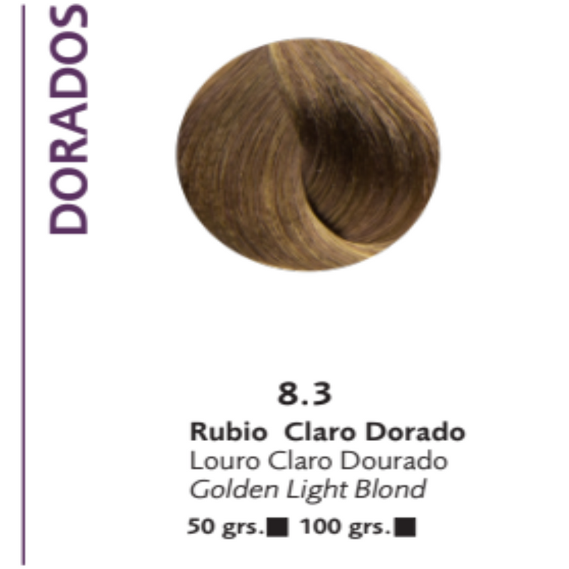 Tintura Crema Gel  1+2 8.3 Rubio Claro Dorado Bonmetique x 50 gr.