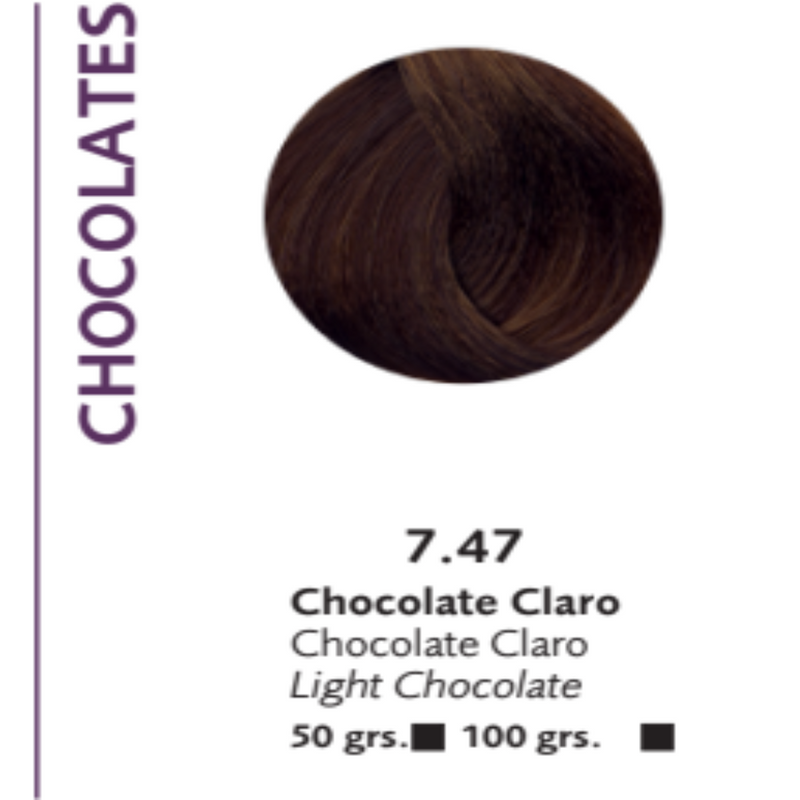 Tintura Crema Gel  1+2 7.47 Chocolate Claro Bonmetique x 100 grs.