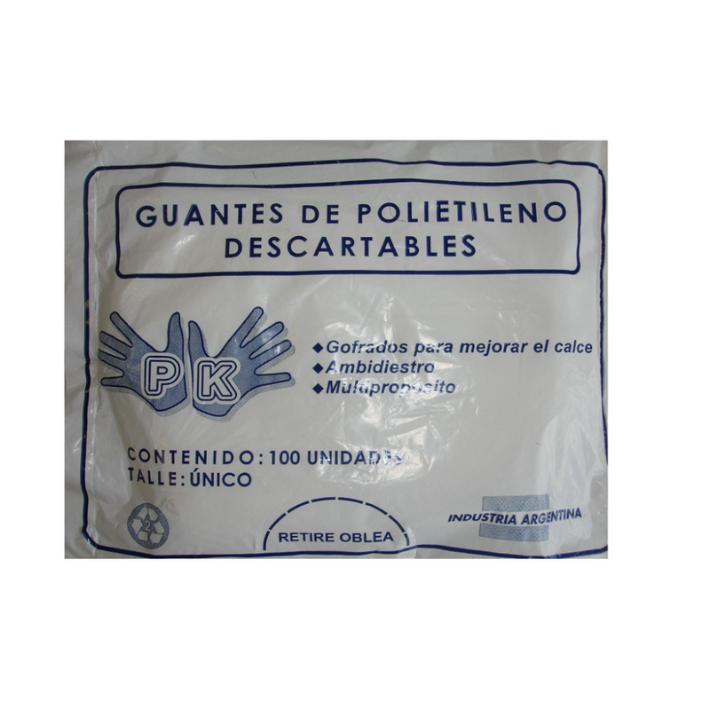 Guantes Descartables Plasticos por 100 Unidades G900