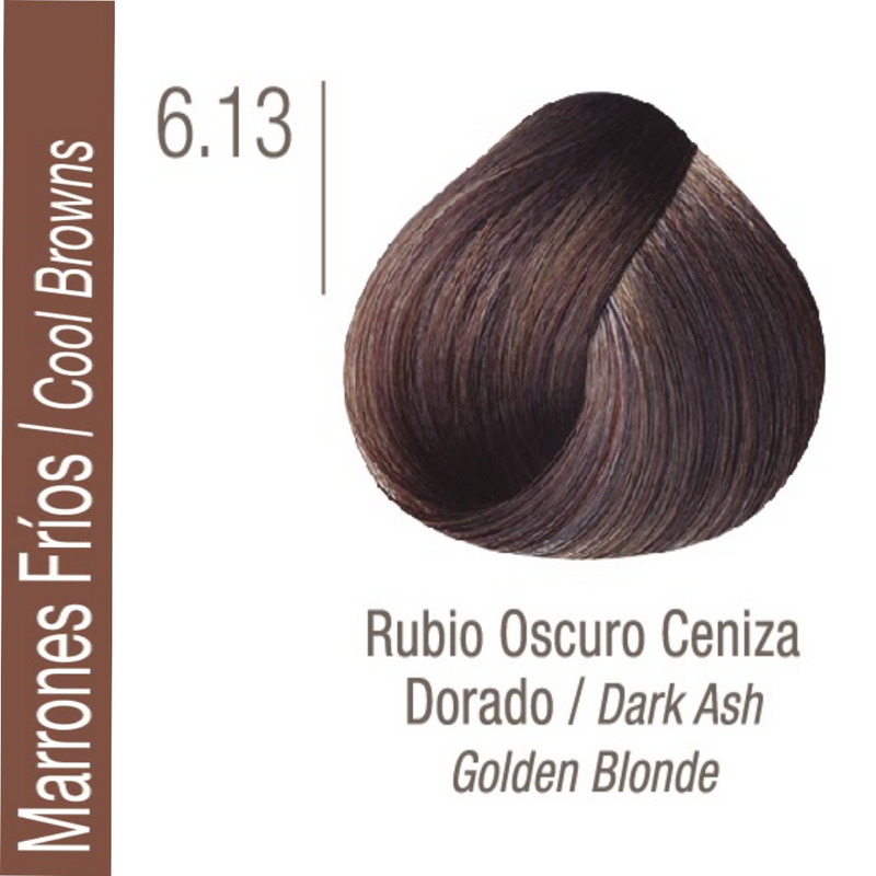Coloracion Issue Profesional Nº 6.13 Marrones Frios Rubio Oscuro Ceniza Dorado 70 gr