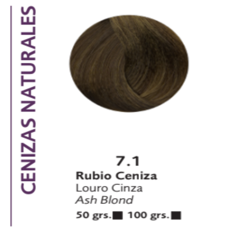 Coloracion Crema Gel Bonmetique n° 7.1 Rubio ceniza x 100 grs.