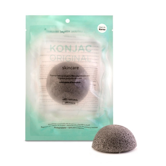 Esponja Facial Negra Para Piel Grasa y Acneica Konjac